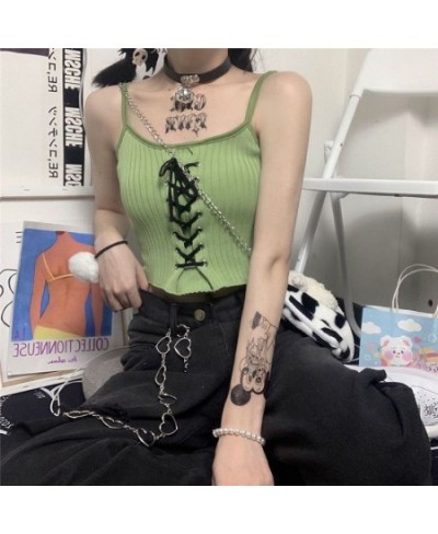 Y2k Camis Vest Women's Tops Crop Top Female Kawaii Sweet Cute Halter White Cropped Tank Top Summer Harajuku Aesthetic Clothin...