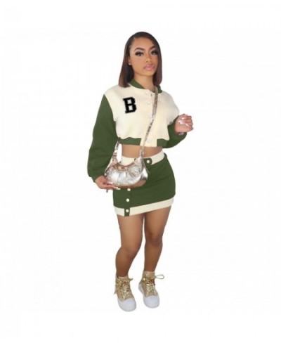 Plus Size Women Sets Letter Baseball Jackets And Dresses 2022 Fall Two Piece Set Female Winter Designer Cloth Casual Outwear ...