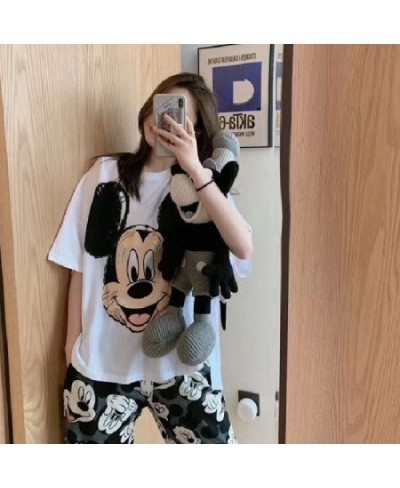 2022 Style Pajamas Summer Style Cartoon Mickey WeChat Internet Celebrity Short Sleeve Trousers Japanese Style Home Wear $35.5...