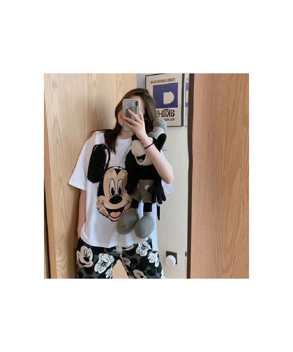 2022 Style Pajamas Summer Style Cartoon Mickey WeChat Internet Celebrity Short Sleeve Trousers Japanese Style Home Wear $35.5...