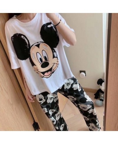 2022 Style Pajamas Summer Style Cartoon Mickey WeChat Internet Celebrity Short Sleeve Trousers Japanese Style Home Wear $35.5...