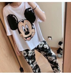 2022 Style Pajamas Summer Style Cartoon Mickey WeChat Internet Celebrity Short Sleeve Trousers Japanese Style Home Wear $35.5...