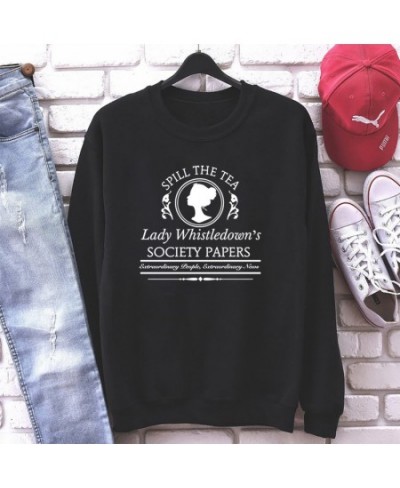 Vintage Spill The Tea Lady Whistledown Sweatshirt Bridgerton Hoodie Daphne Bridgerton Tv Show Society Paper Crewneck $37.37 -...