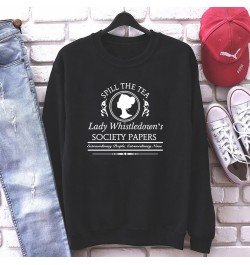 Vintage Spill The Tea Lady Whistledown Sweatshirt Bridgerton Hoodie Daphne Bridgerton Tv Show Society Paper Crewneck $37.37 -...