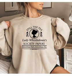 Vintage Spill The Tea Lady Whistledown Sweatshirt Bridgerton Hoodie Daphne Bridgerton Tv Show Society Paper Crewneck $37.37 -...