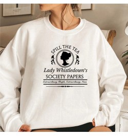 Vintage Spill The Tea Lady Whistledown Sweatshirt Bridgerton Hoodie Daphne Bridgerton Tv Show Society Paper Crewneck $37.37 -...