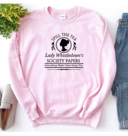 Vintage Spill The Tea Lady Whistledown Sweatshirt Bridgerton Hoodie Daphne Bridgerton Tv Show Society Paper Crewneck $37.37 -...