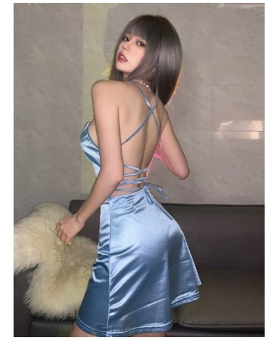 Sexy Club Night Slip Dress Y2k Bandage Party Evening Backless Bodycon Wrap Slim Mini Short Dresses Spaghetti Strap Outfit $31...