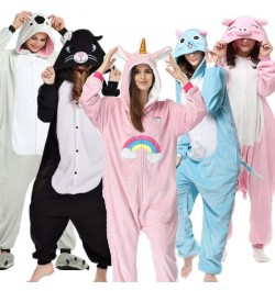 Kigurumi Adults Unicorn Onesies Cat Pajamas Jumpsuit Homewear Halloween Party Koala Pink Pig Bear Panda Cosplay Costume $48.5...