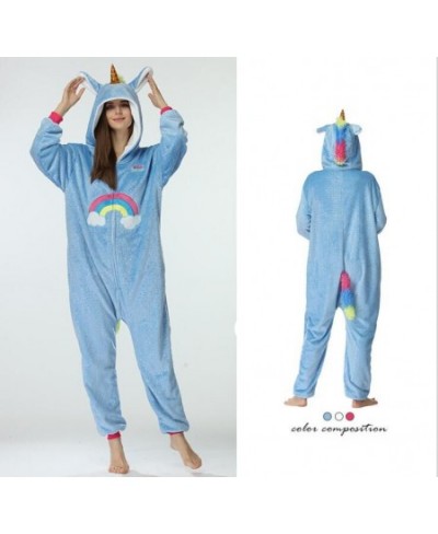 Kigurumi Adults Unicorn Onesies Cat Pajamas Jumpsuit Homewear Halloween Party Koala Pink Pig Bear Panda Cosplay Costume $48.5...