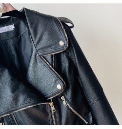 Locomotive Short Leather Coat Female PU Jacket 2023 Spring New Black Leather Jackets Women Coats $90.35 - Jackets & Coats