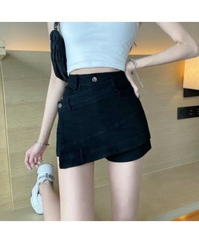 Shorts Women Solid Fashionable Skinny Summer High Waist Culottes Feminino Denim Casual All-match Korean Style Popular Shorts ...