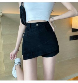 Shorts Women Solid Fashionable Skinny Summer High Waist Culottes Feminino Denim Casual All-match Korean Style Popular Shorts ...