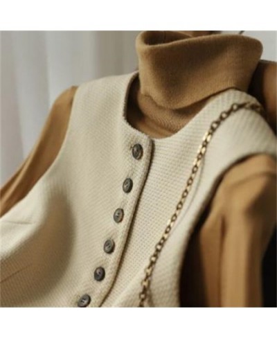 Women Vests Waffle Woven Single Breasted Coats Office Lady Elegant S-3XL All Match Retro Slender Outerwear Autumn Casual Vest...