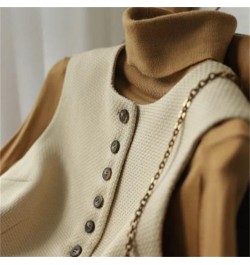 Women Vests Waffle Woven Single Breasted Coats Office Lady Elegant S-3XL All Match Retro Slender Outerwear Autumn Casual Vest...