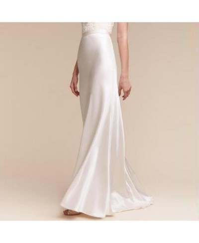 Formal Style White Mermaid Women's Skirts For Wedding Custom Made Zipper Waistline Long Party Skirts Full Maxi Skirts Women $...