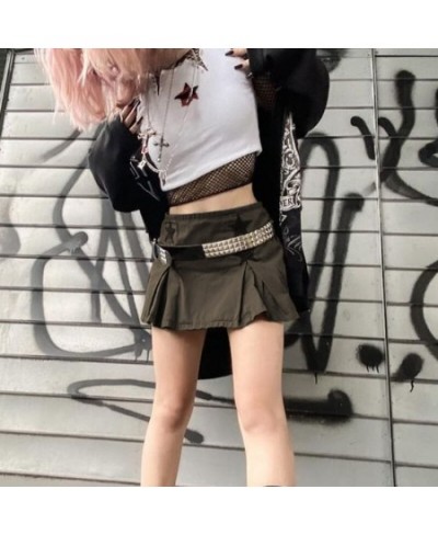 2000s Grunge Dark Academia Aesthetic Low Waist Denim Skirt Star Pattern Jean Skirts y2k Vintage Goth Clothing Women Streetwea...