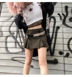 2000s Grunge Dark Academia Aesthetic Low Waist Denim Skirt Star Pattern Jean Skirts y2k Vintage Goth Clothing Women Streetwea...