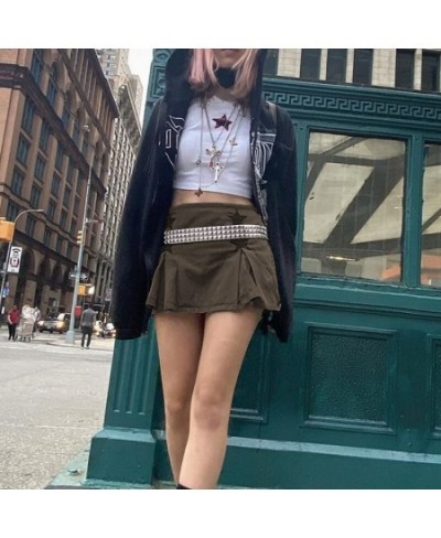 2000s Grunge Dark Academia Aesthetic Low Waist Denim Skirt Star Pattern Jean Skirts y2k Vintage Goth Clothing Women Streetwea...