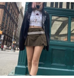 2000s Grunge Dark Academia Aesthetic Low Waist Denim Skirt Star Pattern Jean Skirts y2k Vintage Goth Clothing Women Streetwea...