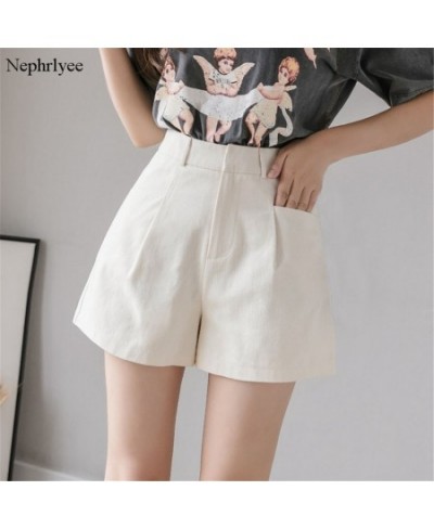 2023 New Women Cotton Shorts Female Korean Style Loose Fashion Elegant Shorts Ladies Solid High Waiste A-Line Shorts SHT048 $...