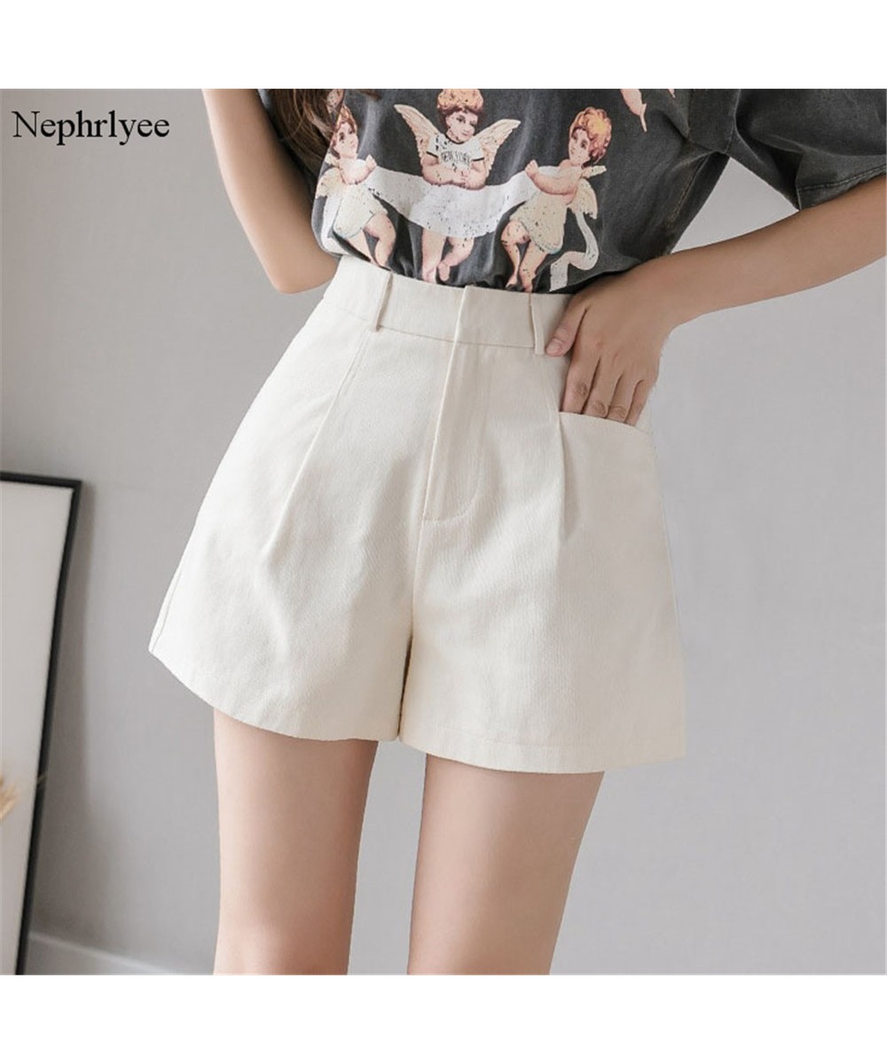 2023 New Women Cotton Shorts Female Korean Style Loose Fashion Elegant Shorts Ladies Solid High Waiste A-Line Shorts SHT048 $...