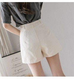 2023 New Women Cotton Shorts Female Korean Style Loose Fashion Elegant Shorts Ladies Solid High Waiste A-Line Shorts SHT048 $...