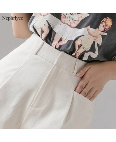 2023 New Women Cotton Shorts Female Korean Style Loose Fashion Elegant Shorts Ladies Solid High Waiste A-Line Shorts SHT048 $...