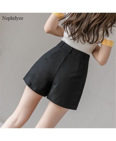 2023 New Women Cotton Shorts Female Korean Style Loose Fashion Elegant Shorts Ladies Solid High Waiste A-Line Shorts SHT048 $...