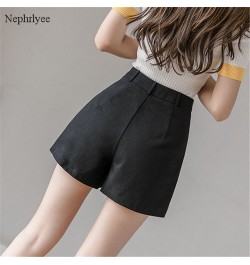 2023 New Women Cotton Shorts Female Korean Style Loose Fashion Elegant Shorts Ladies Solid High Waiste A-Line Shorts SHT048 $...