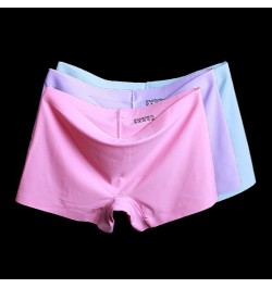 Summer new style ice silk ladies breathable four-corner boxer shorts solid color cotton file anti-empty safety pants women $1...