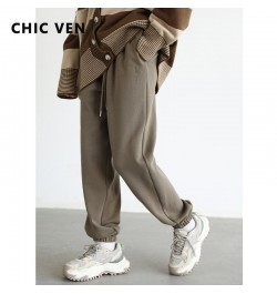 Women's Pants Streetwear High Waist Sports Casual Sweatpants Elastic Waist Thick Warm Plush Trousers Autumn Winter 2022 $72.2...