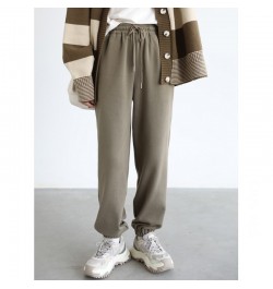 Women's Pants Streetwear High Waist Sports Casual Sweatpants Elastic Waist Thick Warm Plush Trousers Autumn Winter 2022 $72.2...