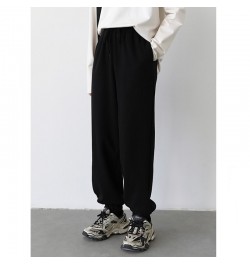 Women's Pants Streetwear High Waist Sports Casual Sweatpants Elastic Waist Thick Warm Plush Trousers Autumn Winter 2022 $72.2...