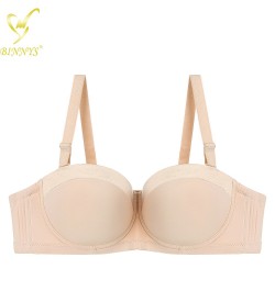 Women's Bra Half Cup Sexy Strapless Bra C Cup Underwear Female Silicone High Quality Ladies Underwire $25.65 - Underwear