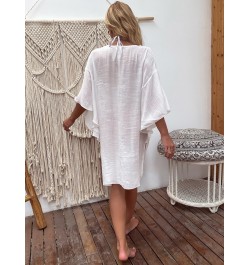 Front Knitted Flower Beach Cover Ups for Swimwear Women 2022 Summer Black Cape Loose Outlet Outfits White Holiday Swim Dresse...