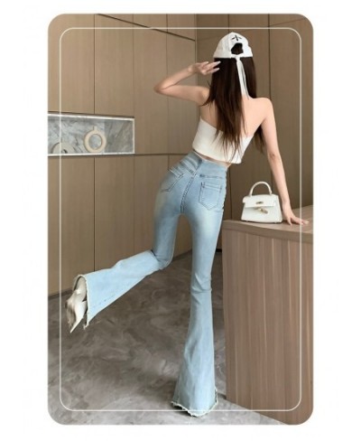 2023 Women Spring Skinny Solid Jeans High Waist Split Flare Pants Fashion Wide Leg Jean Pant Hip Hop Denim Trousers Female 69...