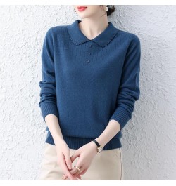 Autumn Winter Women Solid Knitted Sweaters Korean Fashion Long Sleeve Lapel All-match Casual Loose Bottoming Pullover Tops 20...