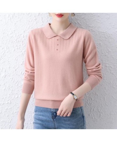 Autumn Winter Women Solid Knitted Sweaters Korean Fashion Long Sleeve Lapel All-match Casual Loose Bottoming Pullover Tops 20...