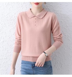 Autumn Winter Women Solid Knitted Sweaters Korean Fashion Long Sleeve Lapel All-match Casual Loose Bottoming Pullover Tops 20...