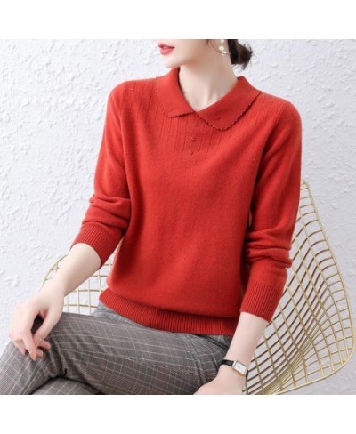 Autumn Winter Women Solid Knitted Sweaters Korean Fashion Long Sleeve Lapel All-match Casual Loose Bottoming Pullover Tops 20...