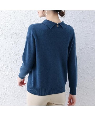 Autumn Winter Women Solid Knitted Sweaters Korean Fashion Long Sleeve Lapel All-match Casual Loose Bottoming Pullover Tops 20...