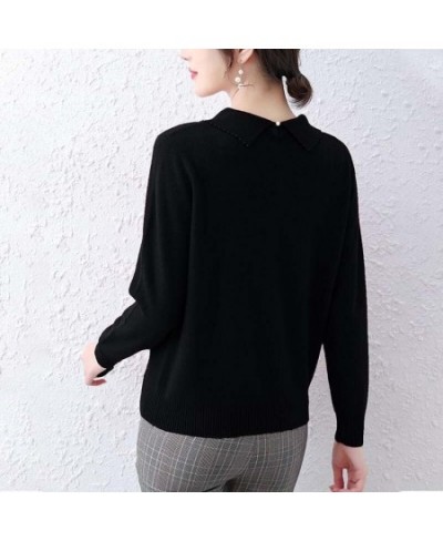 Autumn Winter Women Solid Knitted Sweaters Korean Fashion Long Sleeve Lapel All-match Casual Loose Bottoming Pullover Tops 20...