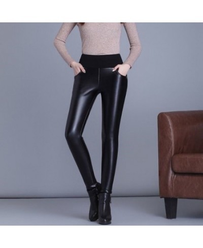 Woman Winter Open Crotch Sexy Black Leggings Fleece Added Pockets Gothic Hot Pants Gym Fitness Plus Erotic Crotchless Clubwea...