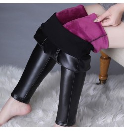 Woman Winter Open Crotch Sexy Black Leggings Fleece Added Pockets Gothic Hot Pants Gym Fitness Plus Erotic Crotchless Clubwea...