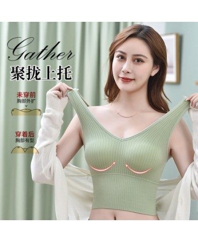 Korean Style Sexy Push up Sports Beautiful Back Underwired Bra Anti-Slip Bra Women's Seamless Base Ride Chest Wrap $19.84 - U...