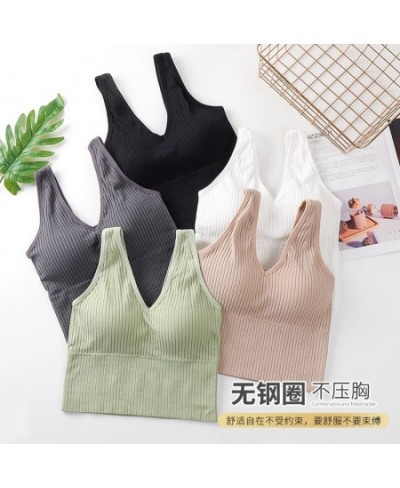 Korean Style Sexy Push up Sports Beautiful Back Underwired Bra Anti-Slip Bra Women's Seamless Base Ride Chest Wrap $19.84 - U...