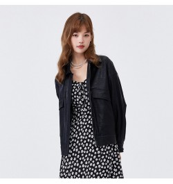 Jacket Women Texture Retro 2023 Autumn New Style Ladies Loose Pu Imitation Leather Sweet Cool Black Jacket Popular $85.68 - J...