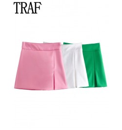 White High Waist Shorts Women Green Y2K Skirt Shorts Woman Summer Office Split Skort Fashion Streetwear Shorts for Women $33....