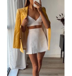 White High Waist Shorts Women Green Y2K Skirt Shorts Woman Summer Office Split Skort Fashion Streetwear Shorts for Women $33....